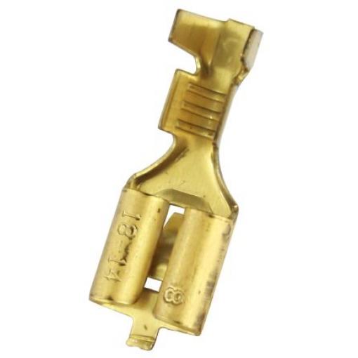 RS PRO Zásuvný konektor, řada: RS PRO Neizolované, 6.35 x 0.8 mm, Stříbrná Vnitřní, celková délka: 19.5 mm, min. AWG: 18