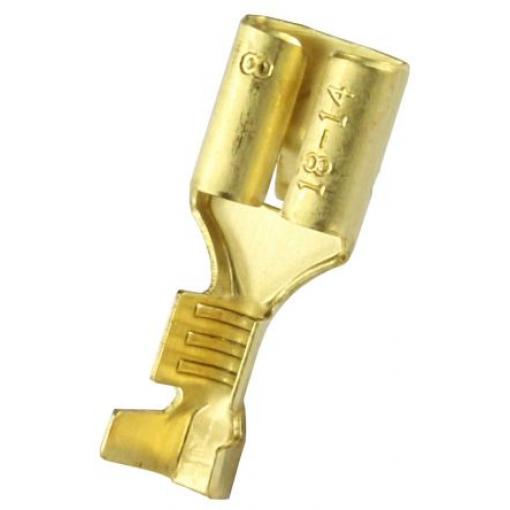 RS PRO Zásuvný konektor, řada: RS PRO Neizolované, 6.35 x 0.8 mm, Zlatá Vnitřní, celková délka: 19.5 mm, min. AWG: 18