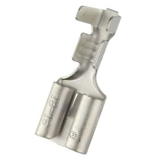 RS PRO Zásuvný konektor, řada: RS PRO Neizolované, 6.35 x 0.8 mm, Stříbrná Vnitřní, celková délka: 19 mm, min. AWG: 18