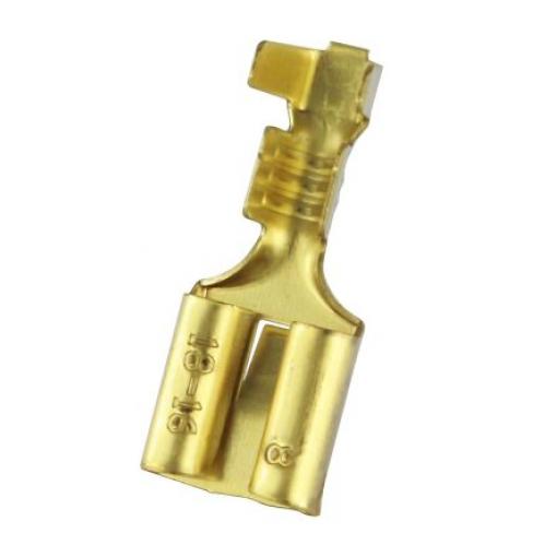 RS PRO Zásuvný konektor, řada: RS PRO Neizolované, 6.35 x 0.8 mm, Zlatá Vnitřní, celková délka: 19 mm, min. AWG: 18 AWG,