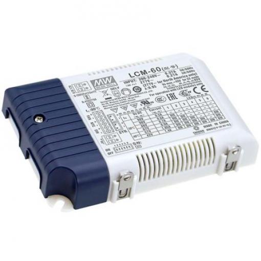 Budič LED, řada: LCM LCM-60BLE 2 → 90V 500 → 1400mA 60.3W konstantní proud MEAN WELL