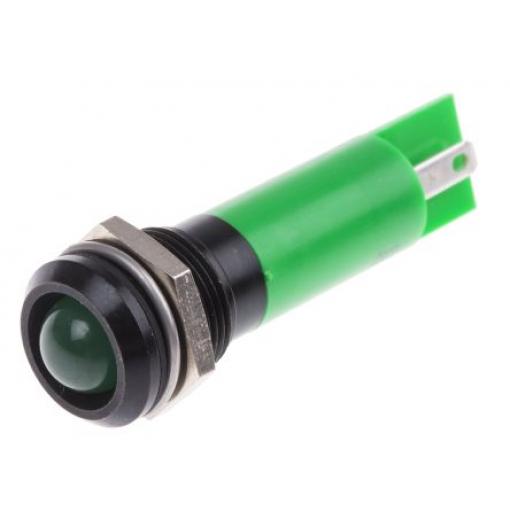 Indikátor pro montáž do panelu Prominentní barva Zelená, 130 V ac RS PRO, IP67