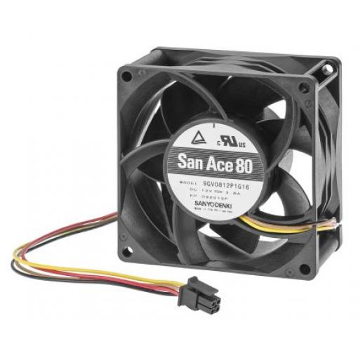 Sanyo Denki Axiální ventilátor, řada: 9GV08, průtok vzduchu: 138 cfm 40.32 W 48 V dc 840 mA 80 mm 80 mm 38 mm