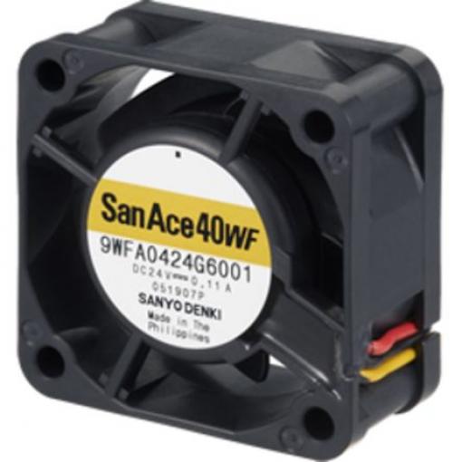 Sanyo Denki Axiální ventilátor, řada: San Ace, průtok vzduchu: 10.9 cfm 2.6 W 24 V dc 110 mA IP68 40 mm 40 mm 20 mm