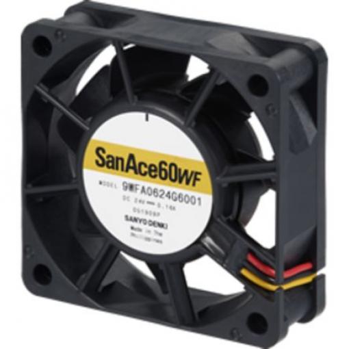 Sanyo Denki Axiální ventilátor, řada: San Ace, průtok vzduchu: 27.9 cfm 3.8 W 24 V dc 160 mA IP68 60 mm 60 mm 20 mm