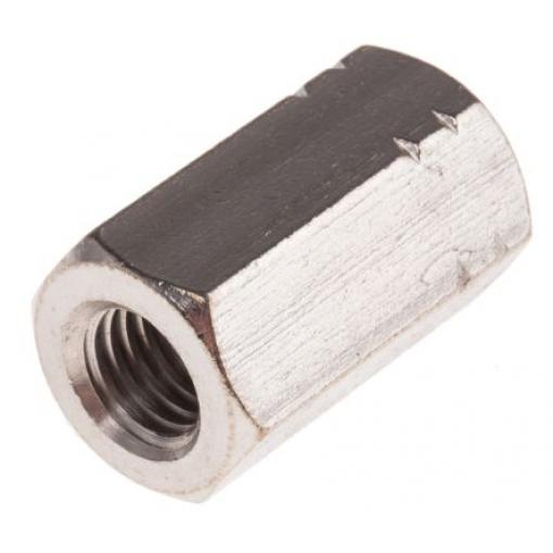 RS PRO Spojovací matice, délka: 30 mm, Obyčejný, Nerezová ocel, M10
