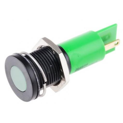 Indikátor pro montáž do panelu Zapuštěné barva Zelená Pájecí plíšek, 230 V ac RS PRO, IP67