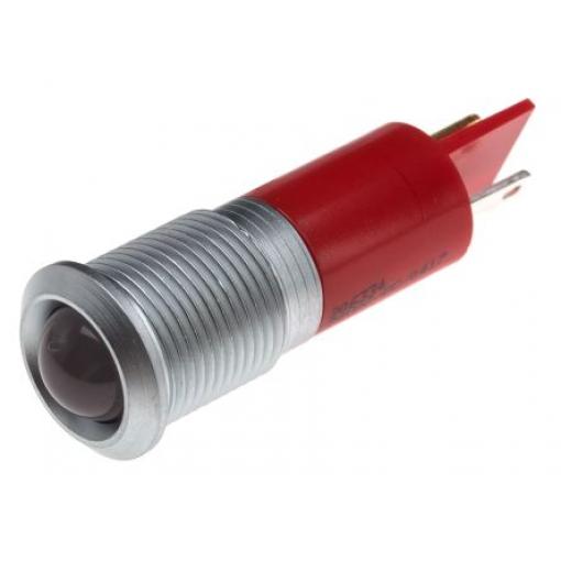 Indikátor pro montáž do panelu Prominentní barva Červená Pájecí plíšek, 12 V ac/dc RS PRO, IP67