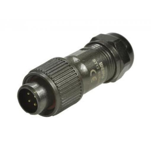 Kulatý konektor, počet kontaktů: 4, Kabel RS PRO, pohlaví kontaktu: Vnější, orientace těla: Rovný Zástrčka, řada: ST12