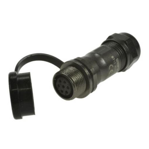 Kulatý konektor, počet kontaktů: 7, Kabel RS PRO, pohlaví kontaktu: Vnitřní, orientace těla: Rovný Zásuvka, řada: ST12