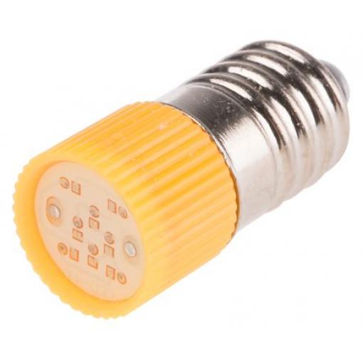 RS PRO Kontrolka barva světla Žlutá, objímka žárovky: E10 vícečipový, průměr: 10 mm, 28 V ac/dc