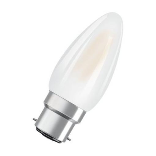 Dioda LED GLS, řada: P CLAS B, 4 W, objímka žárovky: B22d, B35, 240 V ekvivalent 40W, barevný tón: Teplá bílá LEDVANCE