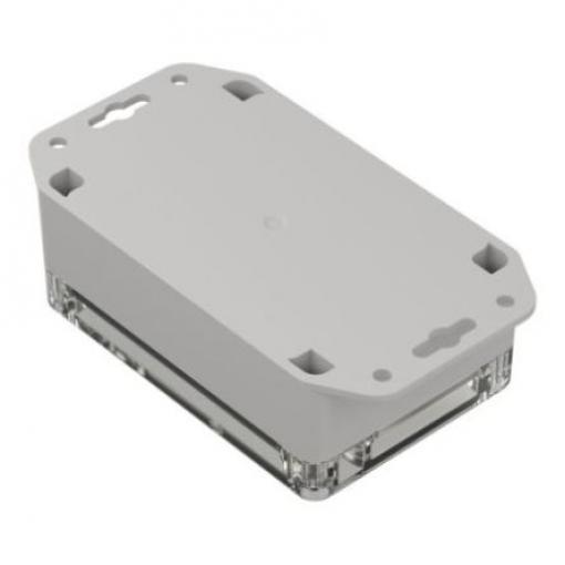 RS PRO Pouzdro IP65 Nestíněný barva Světle šedá barva Průhledné Polykarbonát, ABS 121.4 mm 45.2 mm 81.6 mm Silikon