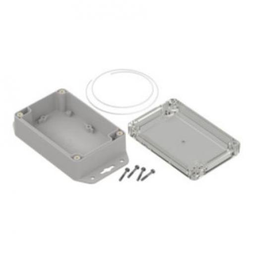 RS PRO Pouzdro IP65 Nestíněný barva Světle šedá barva Průhledné Polykarbonát 81.6 mm 121.4 mm 45.2 mm Silikon
