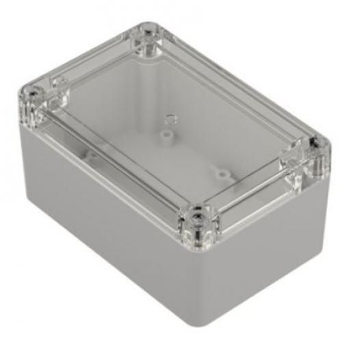 RS PRO Pouzdro IP65 Nestíněný barva Světle šedá barva Průhledné ABS, Polykarbonát 121.4 mm 60.2 mm 81.6 mm Silikon