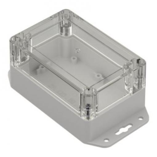 RS PRO Pouzdro IP65 Nestíněný barva Světle šedá barva Průhledné Polykarbonát 121.4 mm 60.2 mm 81.6 mm Silikon