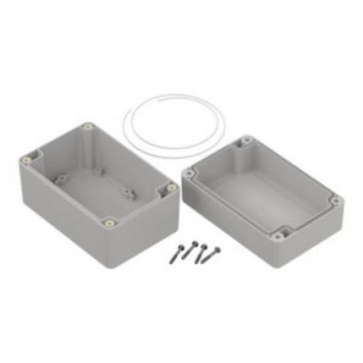 RS PRO Pouzdro IP65 Nestíněný barva Světle šedá barva Světle šedá ABS 120 mm 75.2 mm 80 mm Silikon