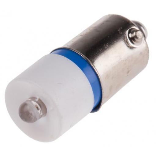 RS PRO Kontrolka barva světla Modrá, objímka žárovky: BA9 Jednočipové, průměr: 10 mm, 130 V ac