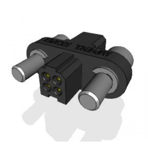 Amphenol Socapex Konektor PCB, řada: MHDAS, Deska-deska, počet kontaktů: 4, počet řad: 2, rozteč: 1.27 mm, orientace