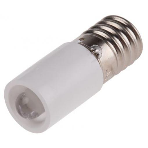 RS PRO Kontrolka barva světla Bílá, objímka žárovky: E10 Jednočipové, průměr: 10 mm, 24 V ac/dc