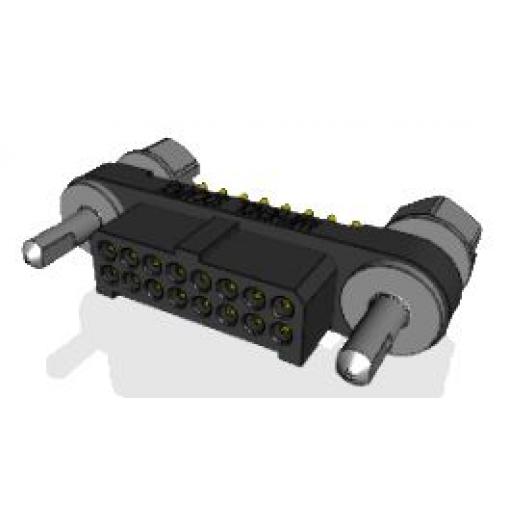 Amphenol Socapex Konektor PCB, řada: MHDAS, Deska-deska, počet kontaktů: 16, počet řad: 2, rozteč: 1.27 mm, orientace