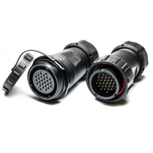 Kulatý konektor, počet kontaktů: 26, Kabel RS PRO, pohlaví kontaktu: Samec/samice, orientace těla: Rovný Zástrčka,
