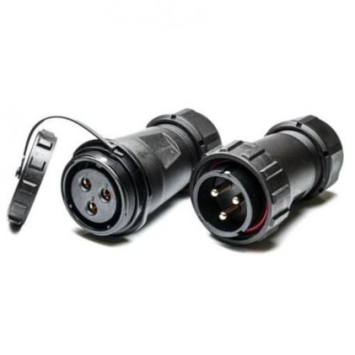 Kulatý konektor, počet kontaktů: 3, Kabel RS PRO, pohlaví kontaktu: Samec/samice, orientace těla: Rovný Zástrčka,