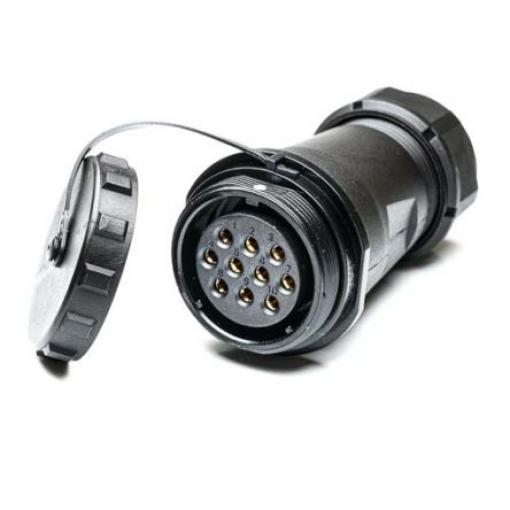 Kulatý konektor, počet kontaktů: 10, Kabel RS PRO, pohlaví kontaktu: Vnitřní, orientace těla: Rovný Zásuvka, řada: SP29