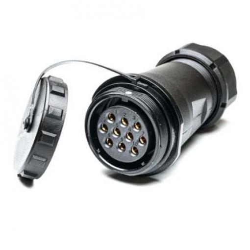 Kulatý konektor, počet kontaktů: 10, Kabel RS PRO, pohlaví kontaktu: Vnitřní, orientace těla: Rovný Zásuvka, řada: SP29