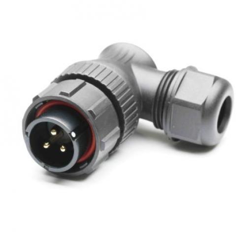 Kulatý konektor, počet kontaktů: 3, Kabel, velikost: Standard RS PRO, pohlaví kontaktu: Vnější, orientace těla: Pravý