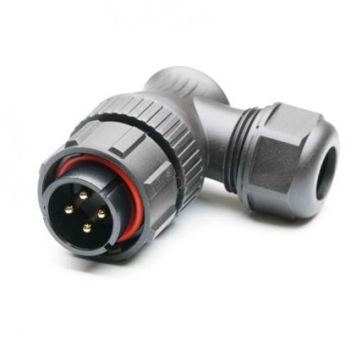 Kulatý konektor, počet kontaktů: 4, Kabel, velikost: Standard RS PRO, pohlaví kontaktu: Vnější, orientace těla: Pravý