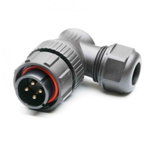 Kulatý konektor, počet kontaktů: 4, Kabel, velikost: Standard RS PRO, pohlaví kontaktu: Vnější, orientace těla: Pravý