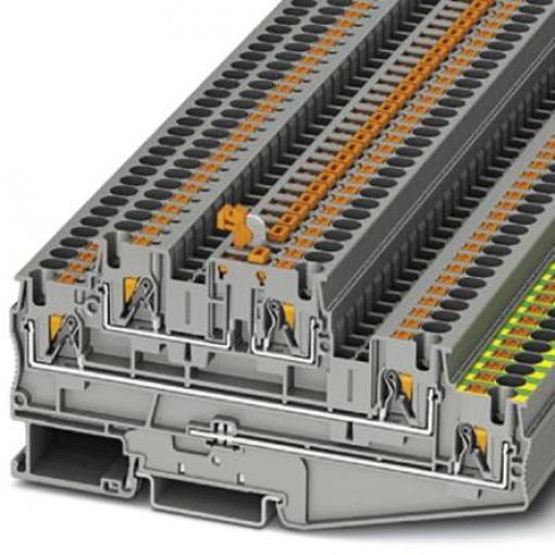 Phoenix Contact Napájení přes svorkovnici, řada: PT 0.2 to 6 mm², Lišta DIN Šedá, počet cest: 5 30A, 24/10, 500 V
