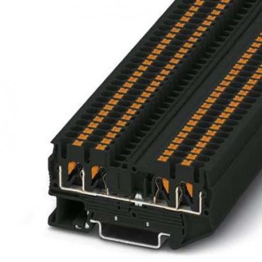 Phoenix Contact Zemnicí svorkovnice, počet cest: 4, 12 AWG, délka: 72.2 mm Lišta DIN 4 mm² barva Černá Zásuvný, materiál