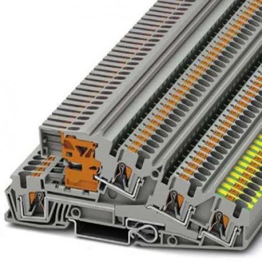 Phoenix Contact Zemnicí svorkovnice, počet cest: 5, 10 AWG, délka: 114 mm Lišta DIN 6 mm² barva Šedá Zásuvný, materiál