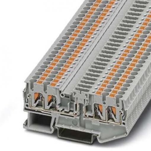 Phoenix Contact Napájení přes svorkovnici, řada: PTC 2.5 mm², Lišta DIN Šedá, počet cest: 4 20A, 26/12, 400 V Zásuvný