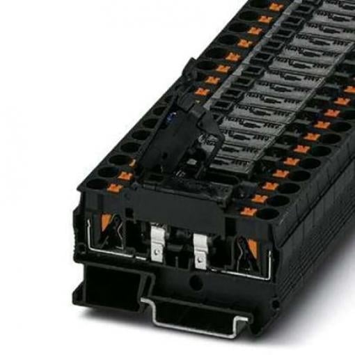 Phoenix Contact Svorkovnice na lištu DIN s pojistkou 3270197, řada: PTC 4, 250 V Černá 6 mm² 1 Zásuvný Jištěný ATEX,