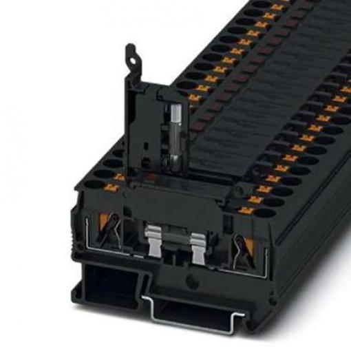 Phoenix Contact Svorkovnice na lištu DIN s pojistkou 3270203, řada: PTC 4, 24 V Černá 6 mm² 1 Zásuvný Jištěný IECEx,
