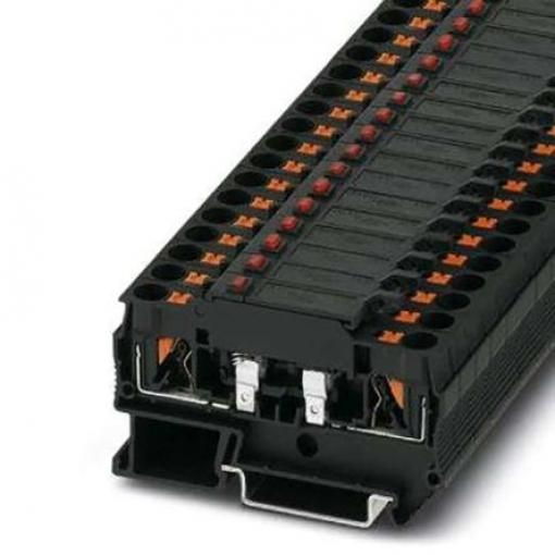 Phoenix Contact Svorkovnice na lištu DIN s pojistkou 3270205, řada: PTC 4, 60 V Černá 6 mm² 1 Zásuvný Jištěný ATEX,