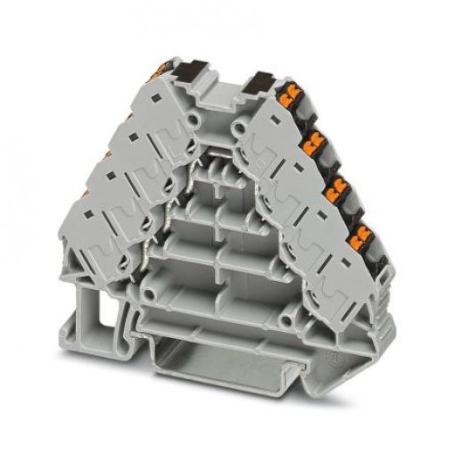 Phoenix Contact Svorkovnice pro montáž na lištu DIN 3270125, řada: PTRV 4-PV /BK, 250 V Šedá 0.14 to 2.5 mm² 4 Zásuvný