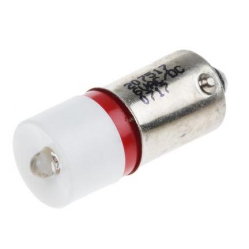 RS PRO Kontrolka barva světla Červená, objímka žárovky: BA9 Jednočipové, průměr: 10 mm