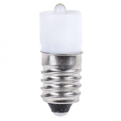 RS PRO Kontrolka barva světla Bílá, objímka žárovky: E10 Jednočipové, průměr: 10 mm