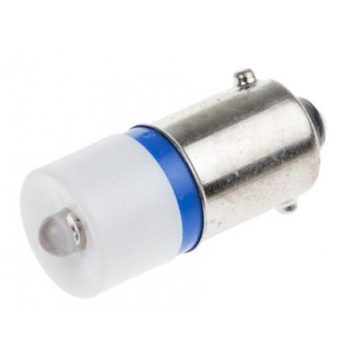 RS PRO Kontrolka barva světla Modrá, objímka žárovky: BA9 Jednočipové, průměr: 10 mm