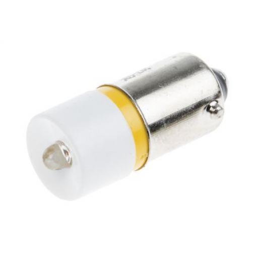 RS PRO Kontrolka barva světla Žlutá, objímka žárovky: BA9 Jednočipové, průměr: 10 mm, 130 V ac
