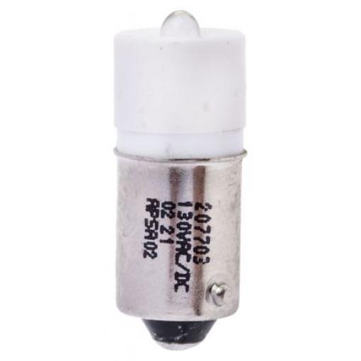 RS PRO Kontrolka barva světla Bílá, objímka žárovky: BA9 Jednočipové, průměr: 10 mm, 130 V ac/dc