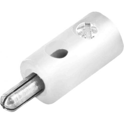 RS PRO Banánek, 30V, 32A, Bílá, Vnější Pájecí, materiál kontaktu: Mosaz, délka: 11.4 mm, pokovení kontaktu: Nikl Banánek
