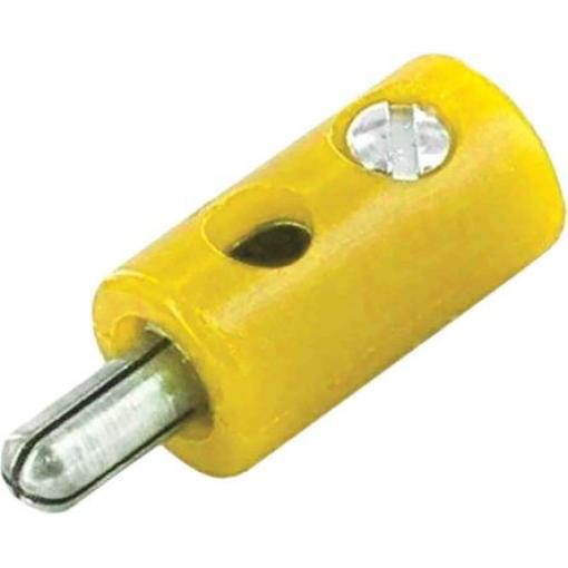 RS PRO Banánek, 30V, 32A, Žlutá, Vnější Přenos, materiál kontaktu: Mosaz, délka: 11.4 mm, pokovení kontaktu: Nikl