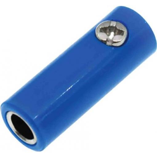 RS PRO Zásuvka na banánky, 4 mm, 30V, 32A, Modrá, Vnitřní Šroubová, materiál kontaktu: Mosaz, délka: 22.3 mm, pokovení