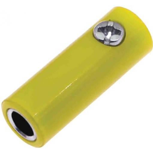 RS PRO Zásuvka na banánky, 4 mm, 30V, 32A, Žlutá, Vnitřní Šroubová, materiál kontaktu: Mosaz, délka: 22.3 mm, pokovení