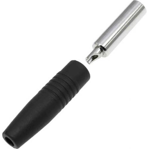 RS PRO Zásuvka na banánky, 4 mm, 30V, 24A, Černá, Vnitřní Pájecí, materiál kontaktu: Mosaz, délka: 22.3 mm, pokovení